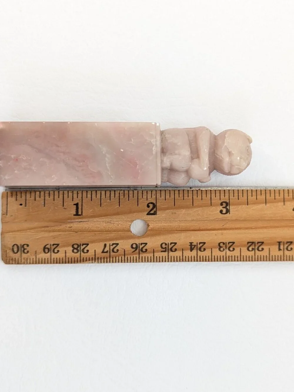 Vtg Chinese Shoushan Stone Seal Carved Monkey Finial Signature Stamp